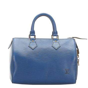 Pre Owned Louis Vuitton Blue Epi Leather Speedy 25 Bag