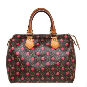 Pre Owned Louis Vuitton Monogram Canvas Limited Edition Cerises Speedy 25 Bag
