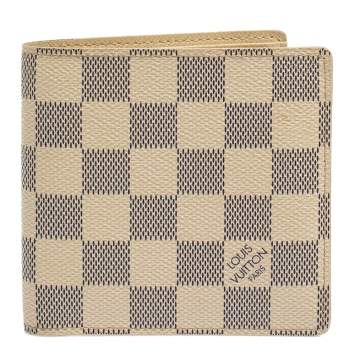 Pre Owned Louis Vuitton Damier Azur Canvas Marco Wallet