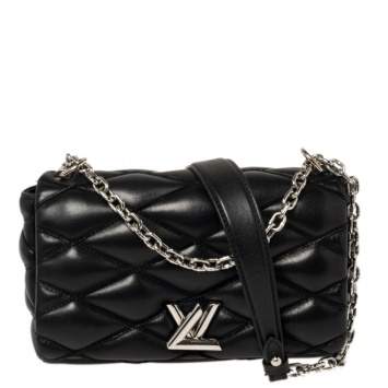 Pre Owned Louis Vuitton Black Quilted Leather GO-14 Malletage Mini Bag
