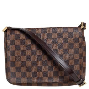 Pre Owned Louis Vuitton Damier Ebene Canvas Musette Tango Messenger Bag