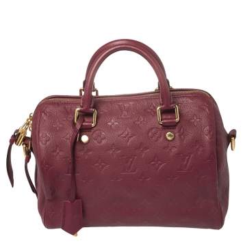 Pre Owned Louis Vuitton Aurore Monogram Empreinte Leather Speedy Bandoulière 25 Bag