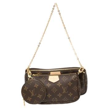 Pre Owned Louis Vuitton Rose Clair Monogram Canvas Multi Pochette Accessoires 