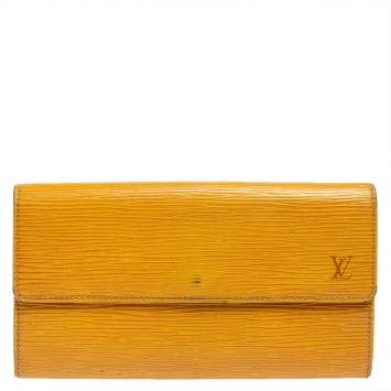 Pre Owned Louis Vuitton Tassil Yellow Epi Leather Sarah Wallet