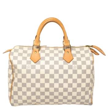Pre Owned Louis Vuitton Damier Azur Canvas Speedy 30 Bag