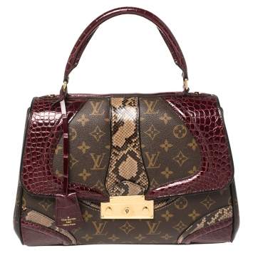 Pre Owned Louis Vuitton Monogram Croc and Python Monogramissime Bag