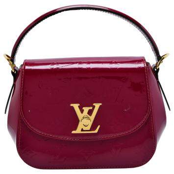Pre Owned Louis Vuitton Amarante Monogram Vernis Pasadena Bag