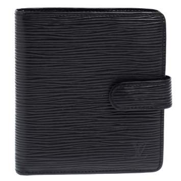 Pre Owned Louis Vuitton Black Epi Leather Compact Wallet