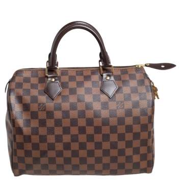 Pre Owned Louis Vuitton Damier Ebene Canvas Speedy 30 Bag