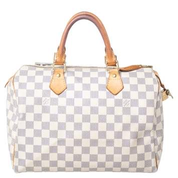 Pre Owned Louis Vuitton Damier Azur Canvas Speedy 30 Bag