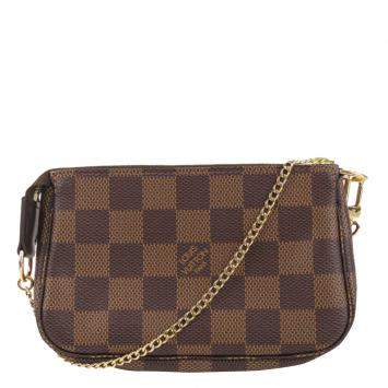 Pre Owned Louis Vuitton Damier Ebene Canvas Pochette Accessoires Mini Bag