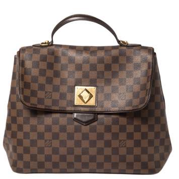 Pre Owned Louis Vuitton Damier Ebene Canvas Bergamo GM Bag