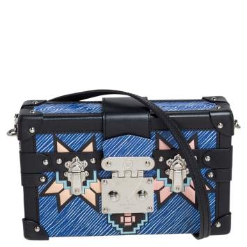 Pre Owned Louis Vuitton Blue Epi Leather Azteque Petite Malle Bag