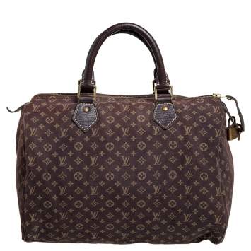 مملوكة مسبقًا Louis Vuitton Fusain Monogram Mini Lin Canvas Speedy 30 Bag