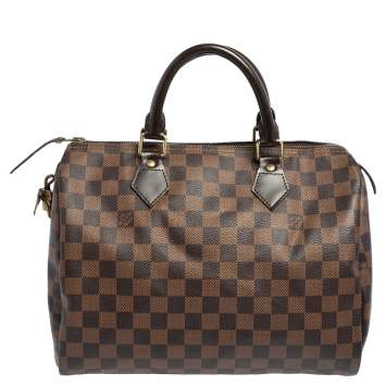 Pre Owned Louis Vuitton Damier Ebene Canvas Speedy 30 Bag