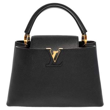 Pre Owned Louis Vuitton Black Taurillon Leather Capucines MM Bag