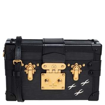 Pre Owned Louis Vuitton Black Epi Leather Petite Malle Bag