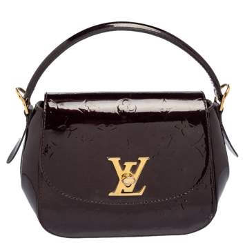 Pre Owned Louis Vuitton Amarante Monogram Vernis Pasadena Bag