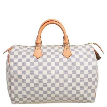 Pre Owned Louis Vuitton Damier Azur Canvas Speedy 35 Bag