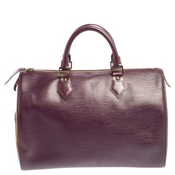 Pre Owned Louis Vuitton Cassis Epi Leather Speedy 30 Bag