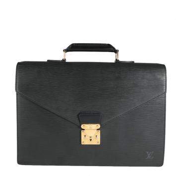 Pre Owned Louis Vuitton Black Epi Leather Serviette Conseiller Briefcase