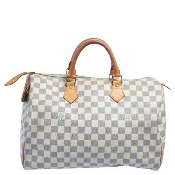 Pre Owned Louis Vuitton Damier Azur Coated Canvas And Leather Speedy 35 Bag