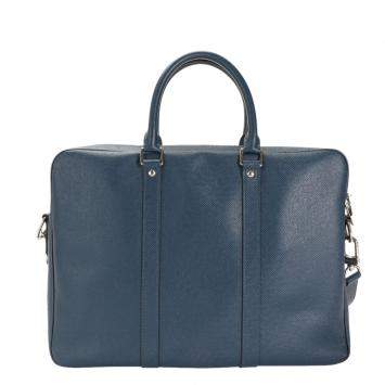 Pre Owned Louis Vuitton Blue Taiga Leather Porte-Documents Voyage PM Bag