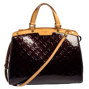 Pre Owned Louis Vuitton Amarante Monogram Vernis Brea GM Bag