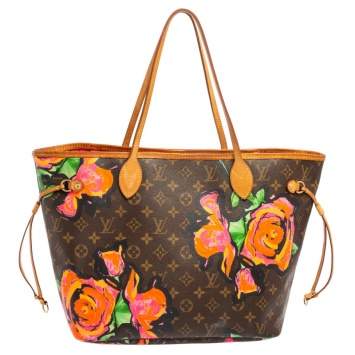 Pre Owned Louis Vuitton Monogram Canvas Limited Edition Stephen Sprouse Roses Neverfull MM Bag