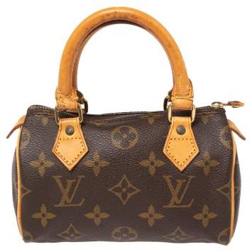 Pre Owned Louis Vuitton Monogram Canvas Mini HL Speedy Bag
