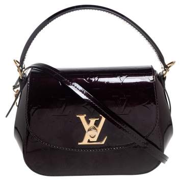 Pre Owned Louis Vuitton Amarante Monogram Vernis Pasadena Bag