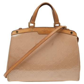 Pre Owned Louis Vuitton Rose Florentine Monogram Vernis Brea GM Bag
