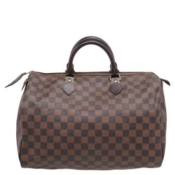 Pre Owned Louis Vuitton Damier Ebene Canvas Speedy 35 Bag