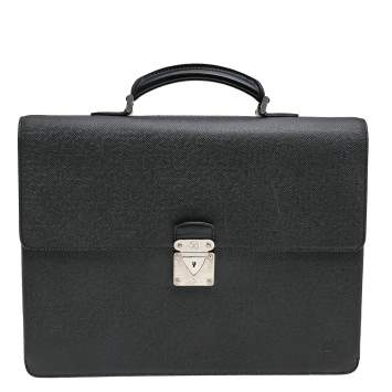 Pre Owned Louis Vuitton Black Taiga Leather Robusto 1 Compartment Briefcase