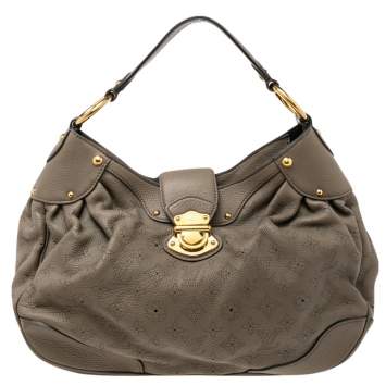 Pre Owned Louis Vuitton Grey Monogram Mahina Leather Solar PM Bag