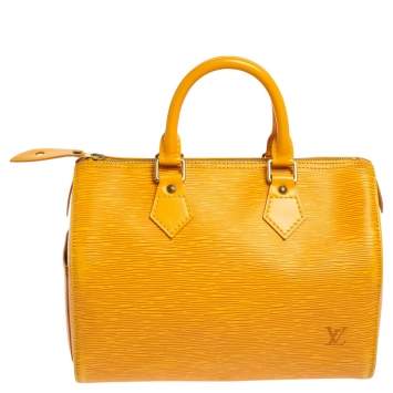 Pre Owned Louis Vuitton Tassil Yellow Epi Leather Speedy 25 Bag