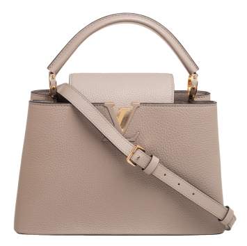 Pre Owned Louis Vuitton Galet Cuir Taurillon Leather Capucines MM Bag