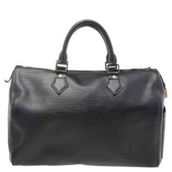 مملوكة مسبقًا Louis Vuitton Black Epi Leather Speedy 35 Bag