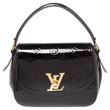 Pre Owned Louis Vuitton Amarante Monogram Vernis Pasadena Bag