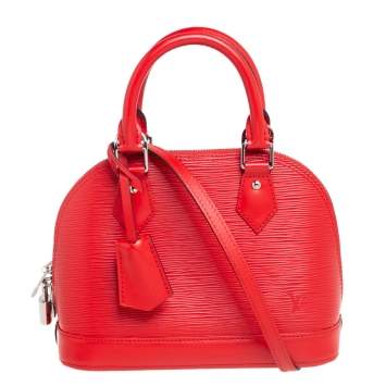 Pre Owned Louis Vuitton Coquelicot Epi Leather Alma BB Bag