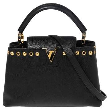 Pre Owned Louis Vuitton Black Taurillon Leather Capucines PM Bag