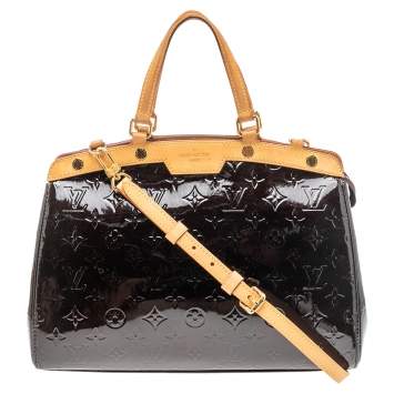 Pre Owned Louis Vuitton Amarante Monogram Vernis Brea MM Bag