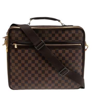 Pre Owned Louis Vuitton Damier Ebene Canvas and Leather Sabana Laptop Bag