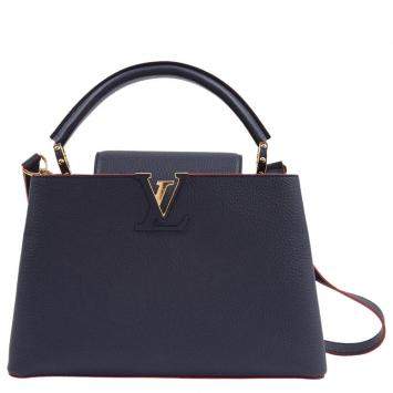 Pre Owned Louis Vuitton Blue Taurillon Leather Capucines MM bag