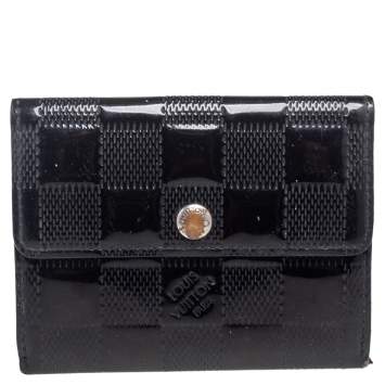 Pre Owned Louis Vuitton Black Damier Vernis Leather Ludlow Wallet