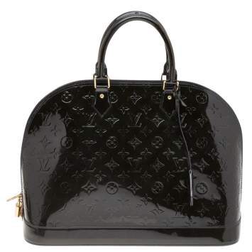 Pre Owned Louis Vuitton Terre D’Ombre Monogram Vernis Alma GM Bag