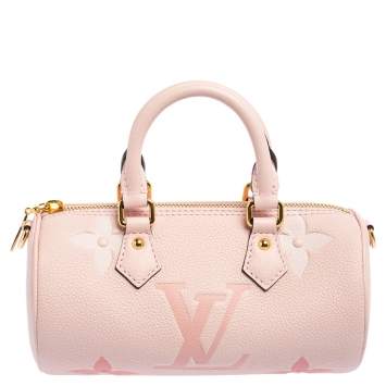 Pre Owned Louis Vuitton Pink Monogram Empreinte Leather Papillon BB Carryall Bag