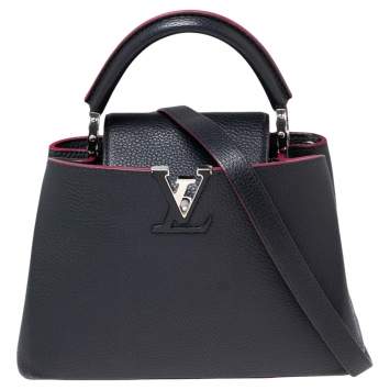 Pre Owned Louis Vuitton Blue Taurillon Leather Capucines BB Bag