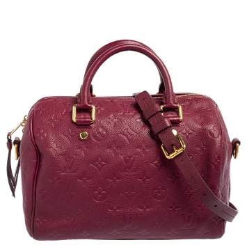 Pre Owned Louis Vuitton Aurore Monogram Empreinte Leather Speedy 25 Bag