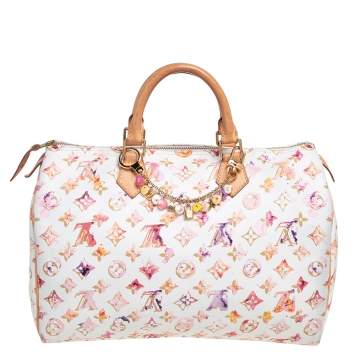 Pre Owned Louis Vuitton Monogram Canvas Watercolor Aquarelle Richard Prince Speedy 35 Bag